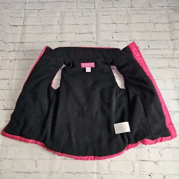 Rockawear Quilted Vest Toddler Girls 4T Hot Pink Zip Up Logo Pockets Puffer VTG - Picture 5 of 10